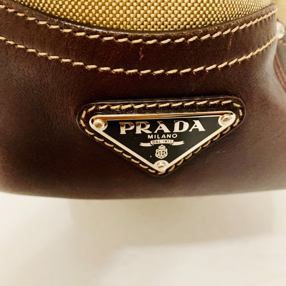 PRADA CANAPA LOGO CANVAS AND LEATHER BAG MADE IN ITALY - Picture 10 of 16